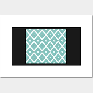 Abstract geometric pattern - blue and white. Posters and Art